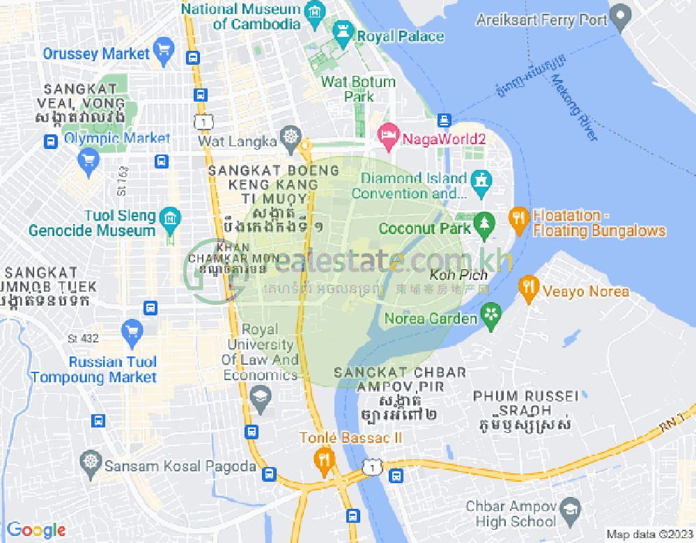 แผนที่ โตนเลบาสัก, จัมการมอน, พนมเปญ