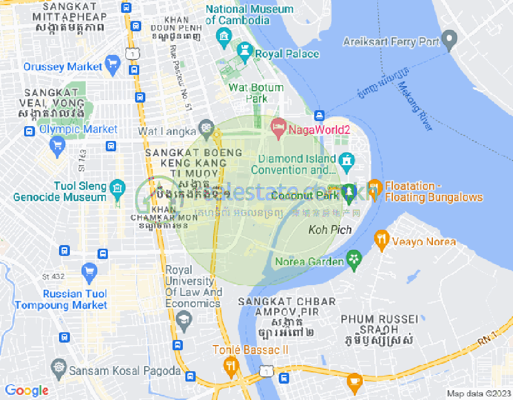 แผนที่ โตนเลบาสัก, จัมการมอน, พนมเปญ