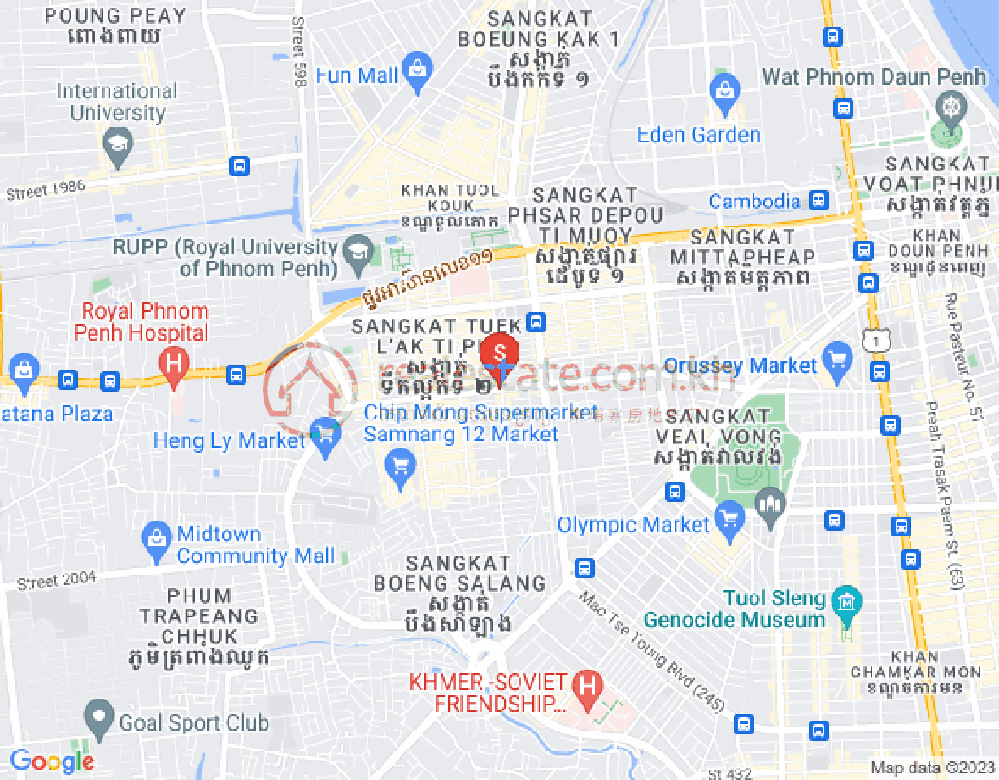 Carte de Tuek Thla, Sen Sok, Phnom Penh