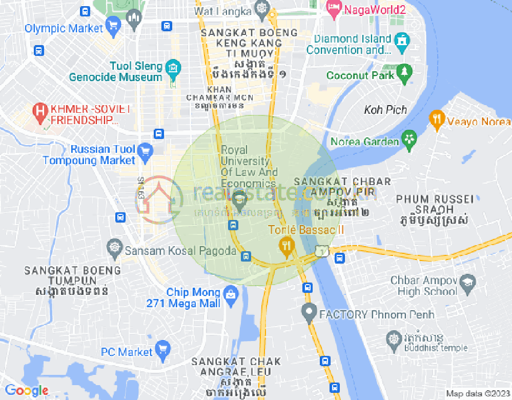 백색하구역, 짬까몬, 프놈펜 지도