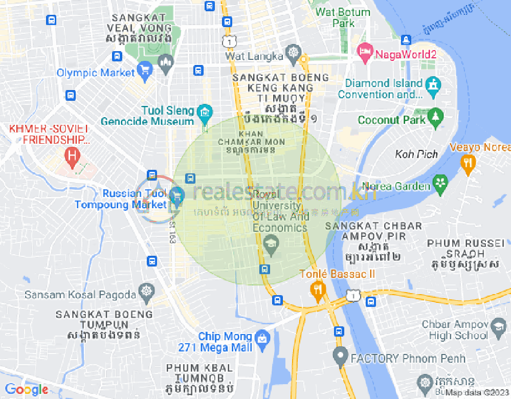 Mapa: BKK 1, Boeng Keng Kang, Phnom Penh
