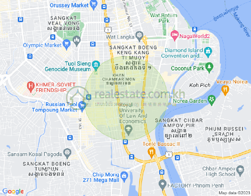 Mapa: BKK 1, Boeng Keng Kang, Phnom Penh