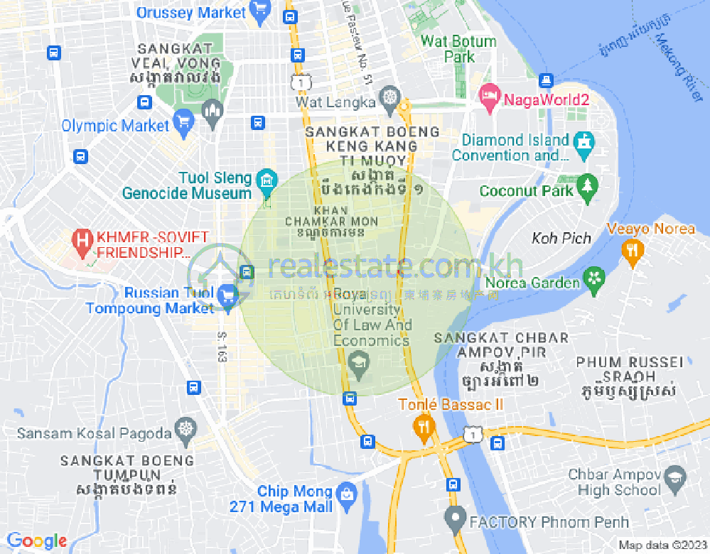 万景岗1分区（BKK1), 波哥堪, 金边地图