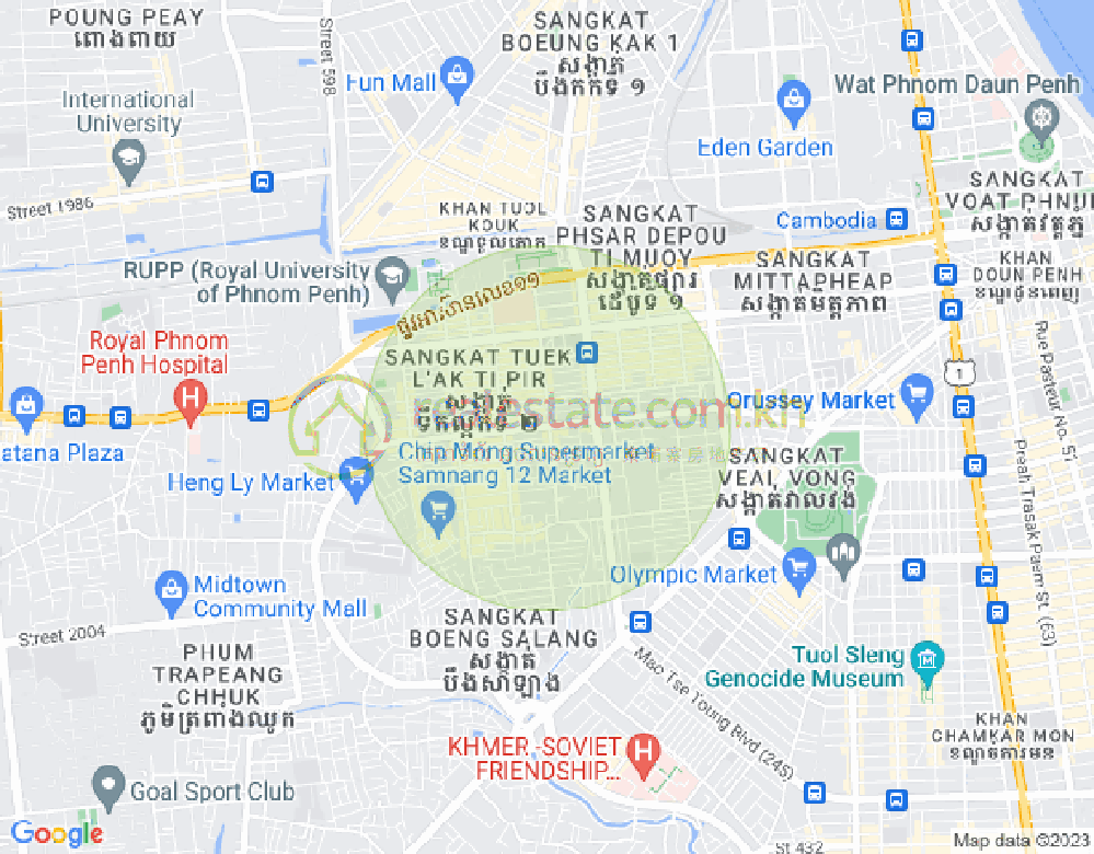 ផែនទី ផ្សារដេប៉ូ១, ទួលគោក, ភ្នំពេញ