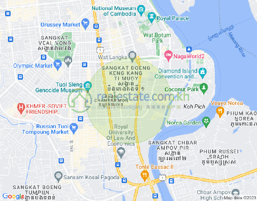 Map of BKK 1, Boeng Keng Kang, Phnom Penh