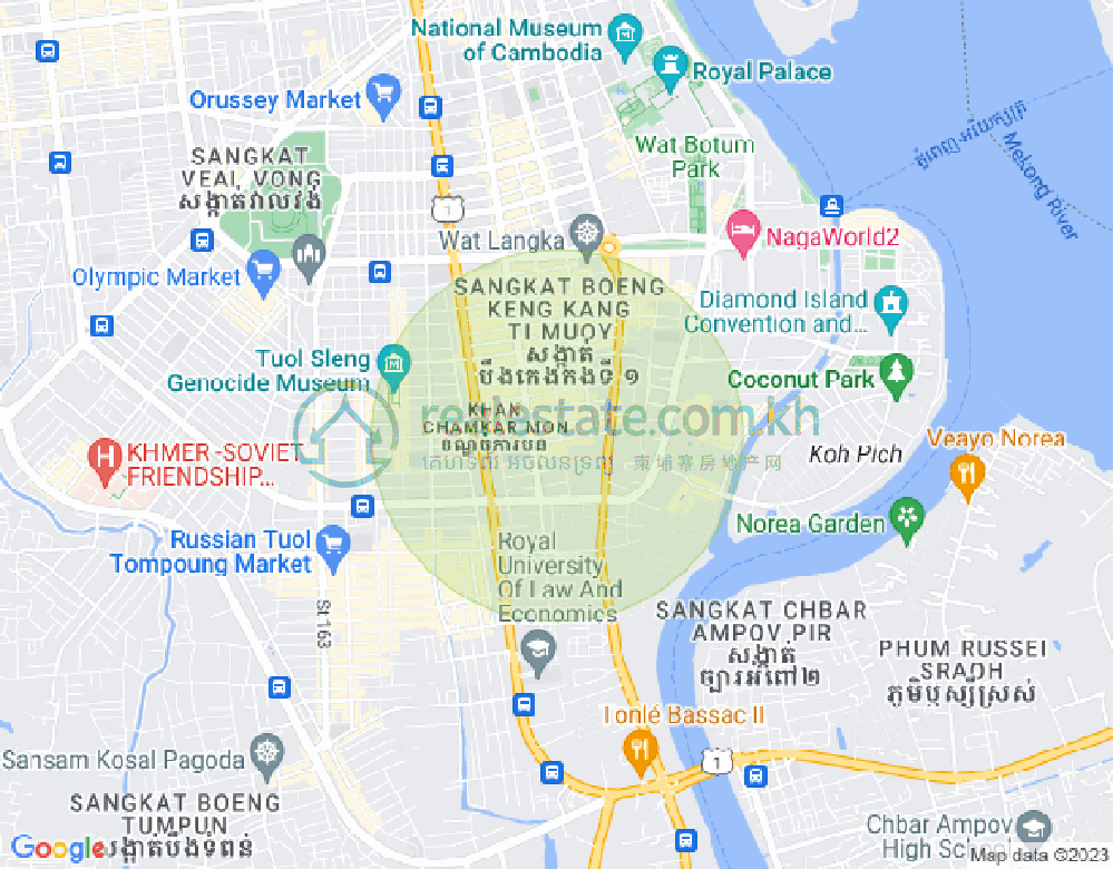 Mapa: BKK 1, Boeng Keng Kang, Phnom Penh