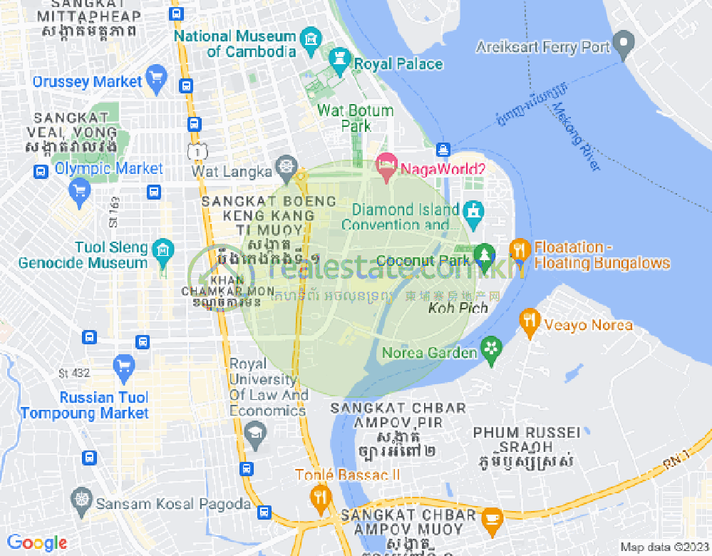 백색하구역, 짬까몬, 프놈펜 지도