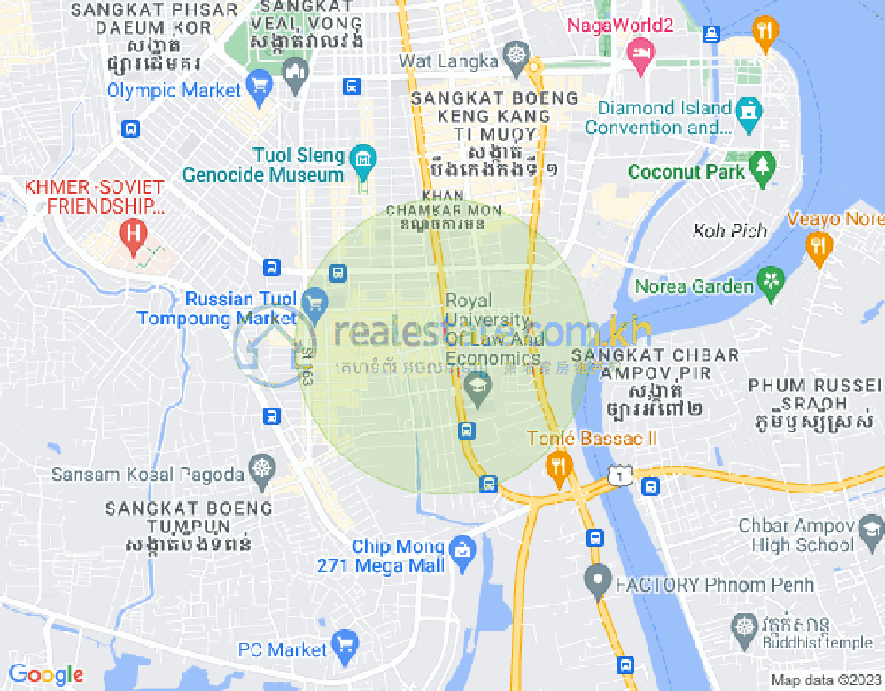 Mapa: Boeung Trabek, Chamkarmon, Phnom Penh