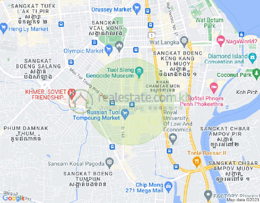Mapa: BKK 1, Boeng Keng Kang, Phnom Penh