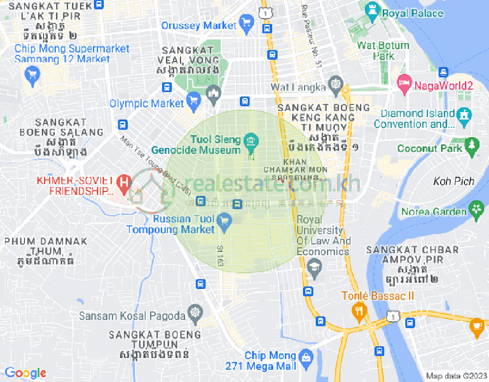 Map of BKK 1, Boeng Keng Kang, Phnom Penh