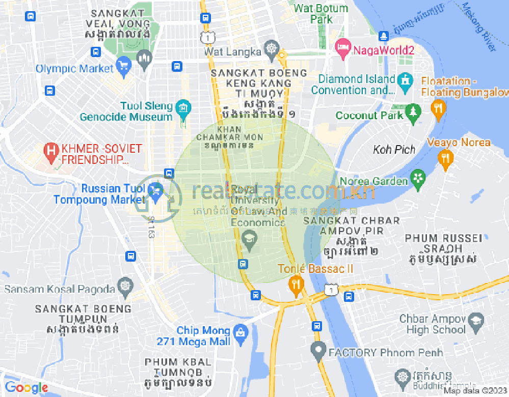 BKK 1, ボンケンコン, プノンペンの地図