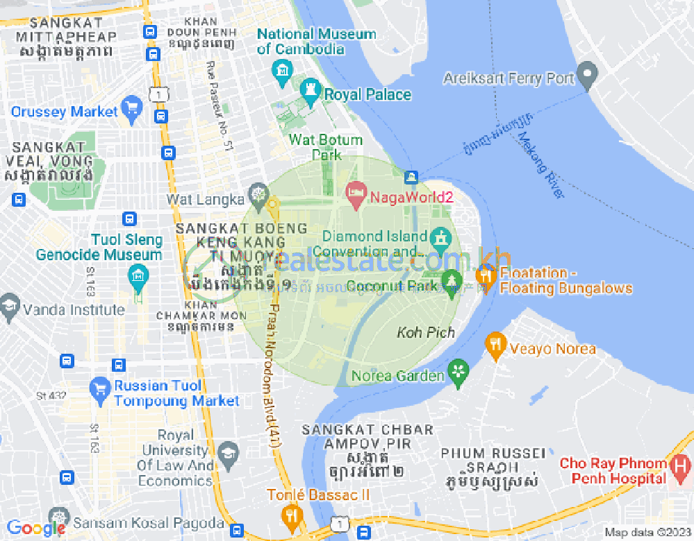 แผนที่ โตนเลบาสัก, จัมการมอน, พนมเปญ