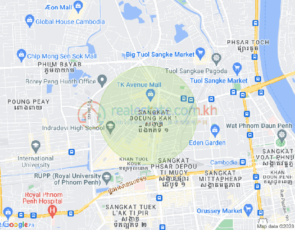 万谷湖1分区, 堆谷区, 金边地图
