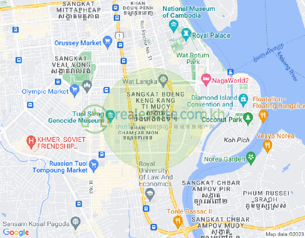 Map of BKK 1, Boeng Keng Kang, Phnom Penh