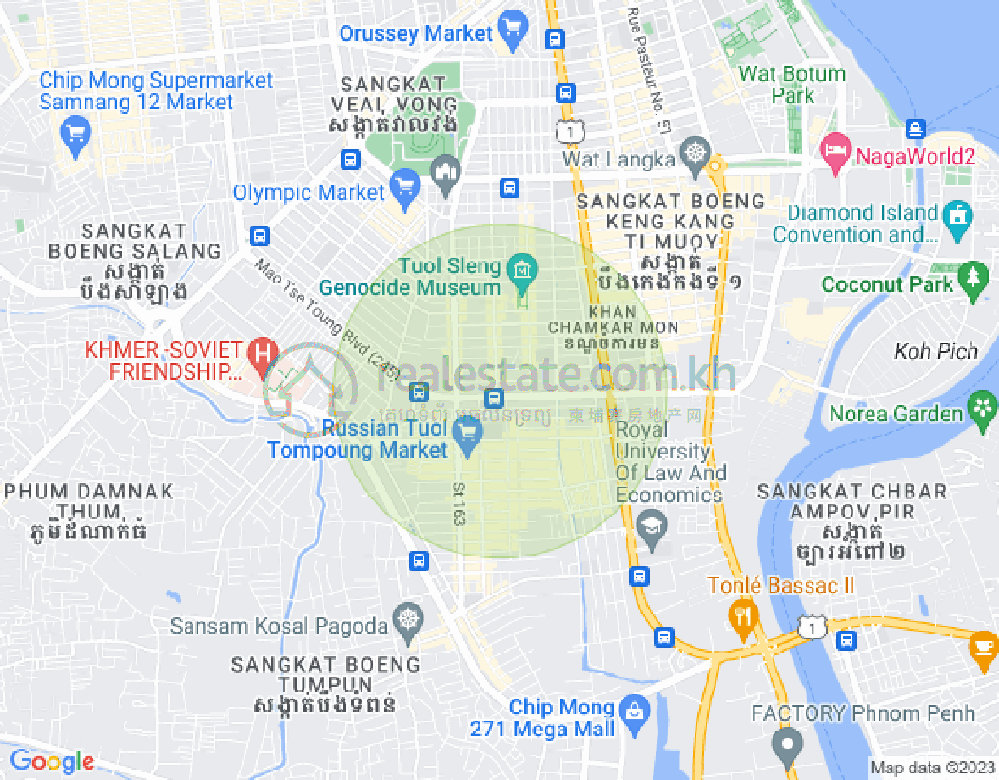 BKK 1, ボンケンコン, プノンペンの地図