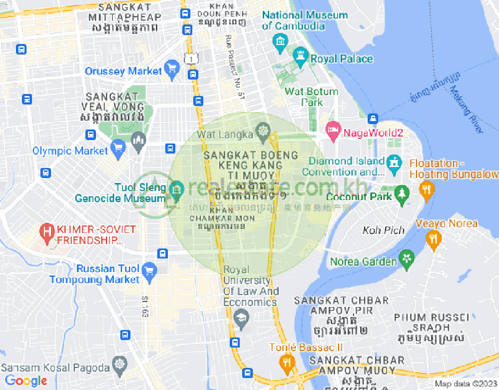 Map of BKK 1, Boeng Keng Kang, Phnom Penh
