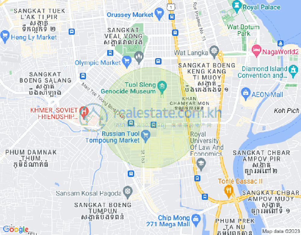 Mapa: BKK 1, Boeng Keng Kang, Phnom Penh