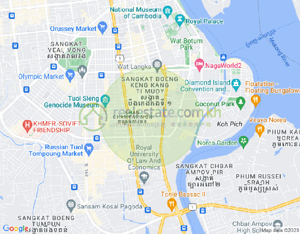 Mapa: BKK 1, Boeng Keng Kang, Phnom Penh