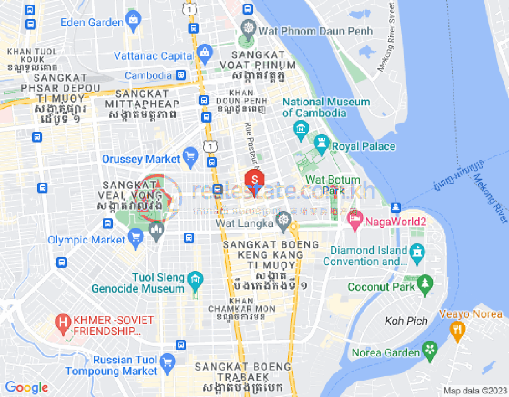 四臂湾分区, 隆边区, 金边地图