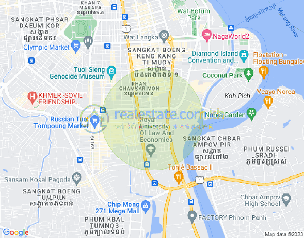 BKK 1, ボンケンコン, プノンペンの地図