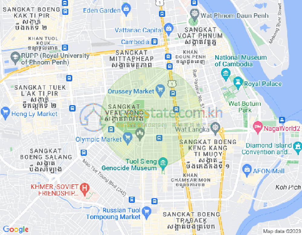 Mapa: Veal Vong, 7 Makara, Phnom Penh