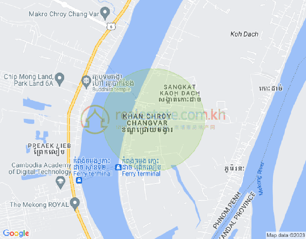 水净华区, 金边地图