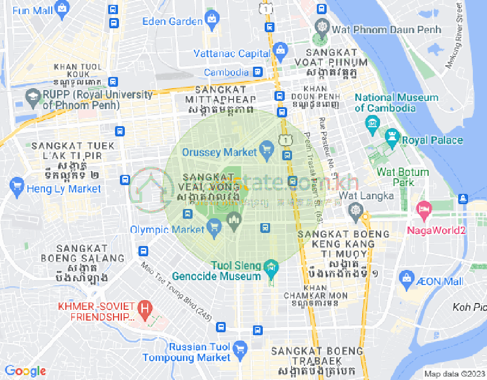 Veal Vong진, 마카라구, 프놈펜 지도