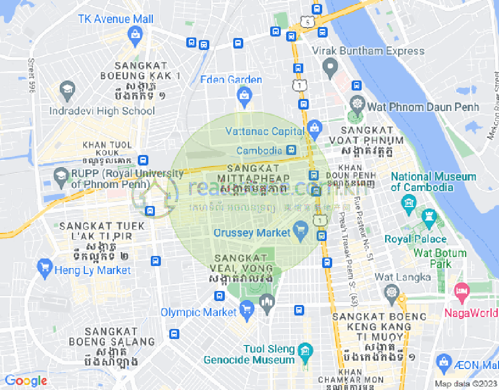 Mapa: Veal Vong, 7 Makara, Phnom Penh