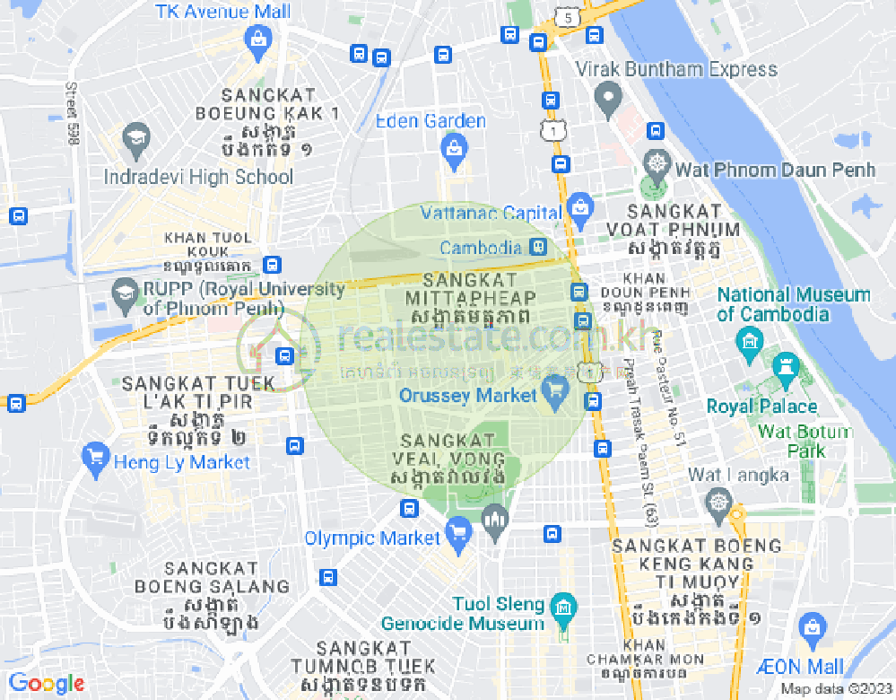Mapa: Veal Vong, 7 Makara, Phnom Penh