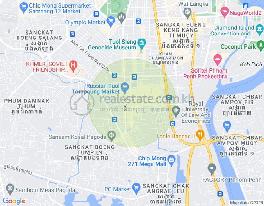 Carte de Toul Tum Poung 1, Chamkarmon, Phnom Penh