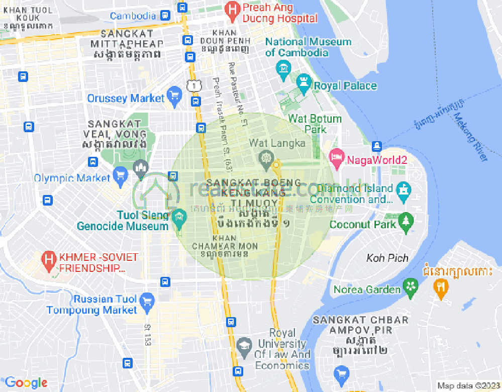 Map of BKK 1, Boeng Keng Kang, Phnom Penh