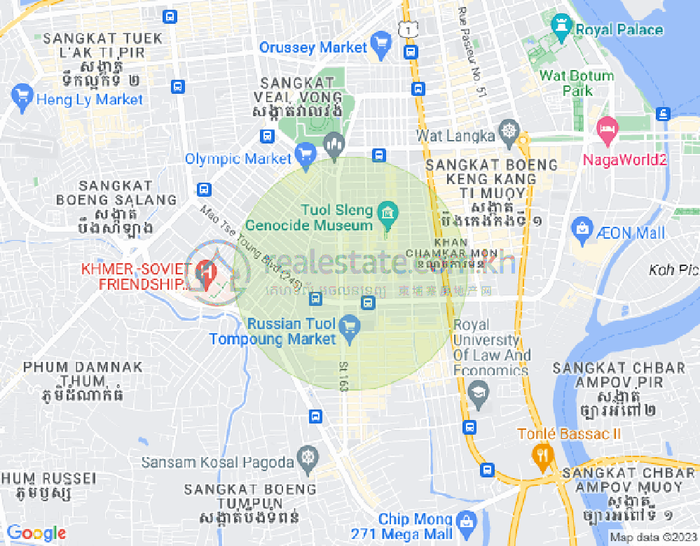 万景岗1分区（BKK1), 波哥堪, 金边地图