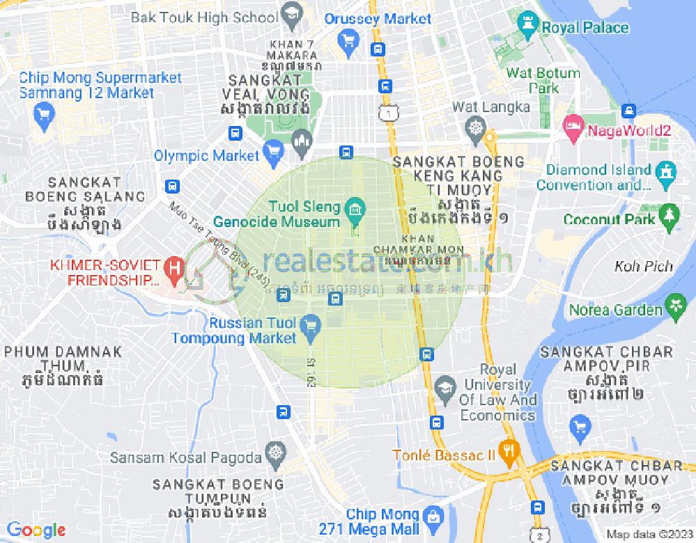 Mapa: BKK 1, Boeng Keng Kang, Phnom Penh