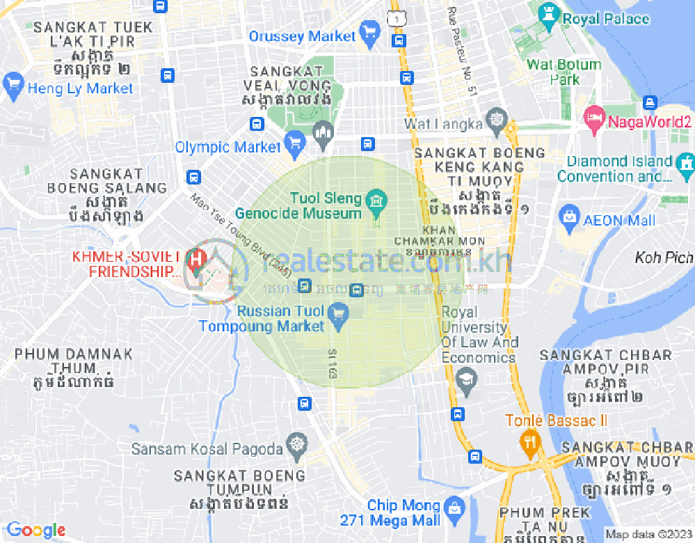 Mapa: BKK 1, Boeng Keng Kang, Phnom Penh