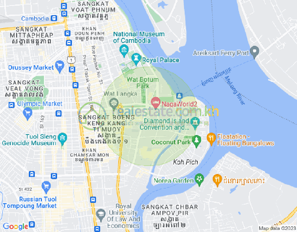 백색하구역, 짬까몬, 프놈펜 지도
