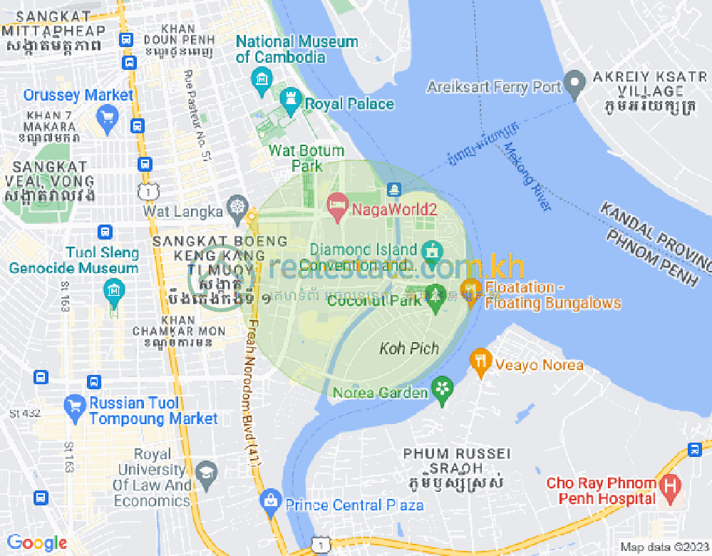 백색하구역, 짬까몬, 프놈펜 지도