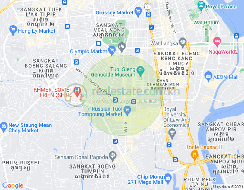 万景岗3分区（BKK3), 波哥堪, 金边地图