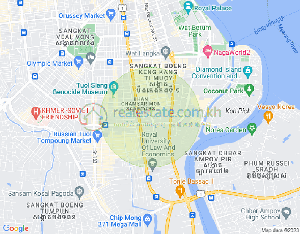 Map of BKK 1, Boeng Keng Kang, Phnom Penh