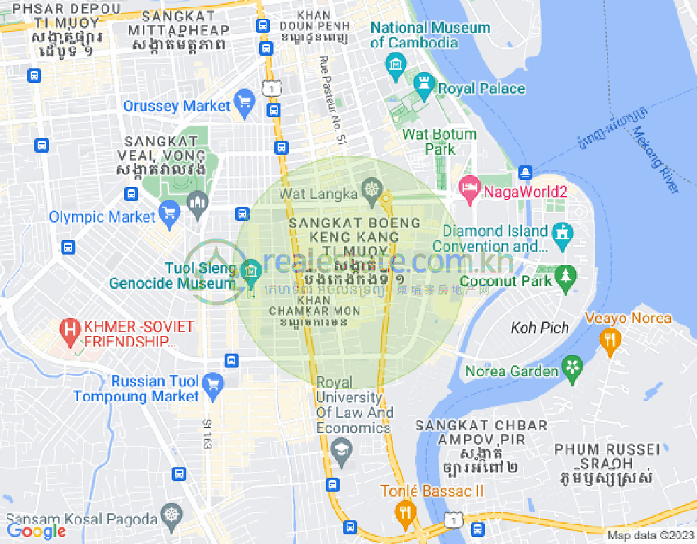 Map of BKK 1, Boeng Keng Kang, Phnom Penh