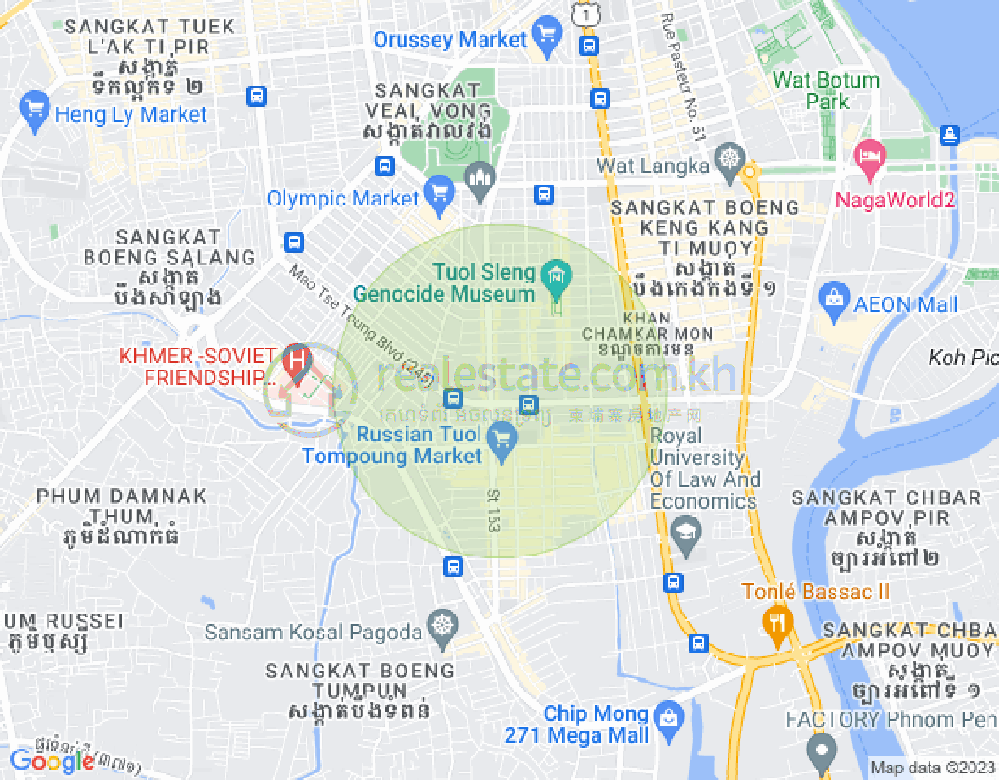 Carte de Toul Tum Poung 1, Chamkarmon, Phnom Penh