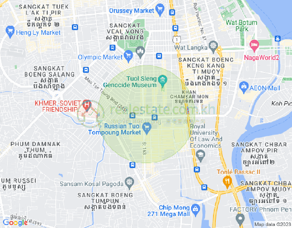 万景岗3分区（BKK3), 波哥堪, 金边地图
