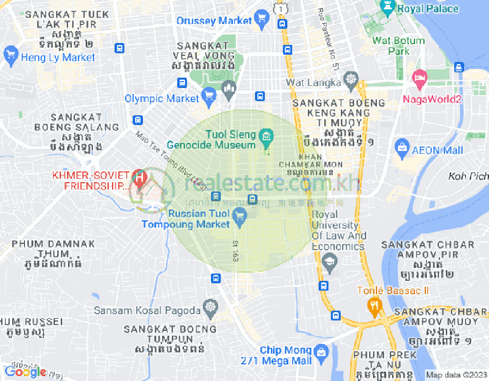 Mapa: BKK 1, Boeng Keng Kang, Phnom Penh