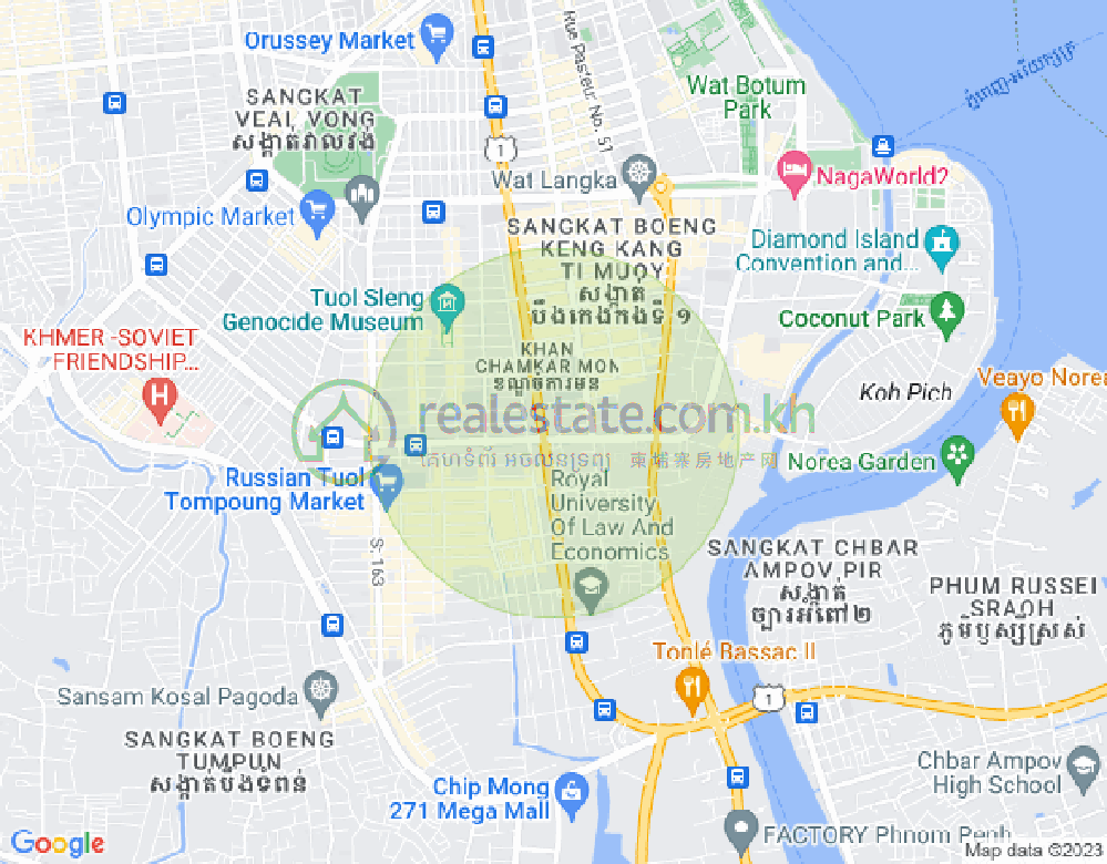 แผนที่ โตนเลบาสัก, จัมการมอน, พนมเปญ