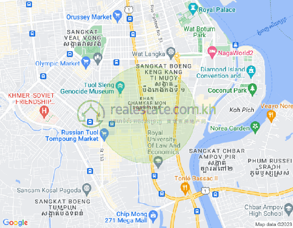 แผนที่ โตนเลบาสัก, จัมการมอน, พนมเปญ