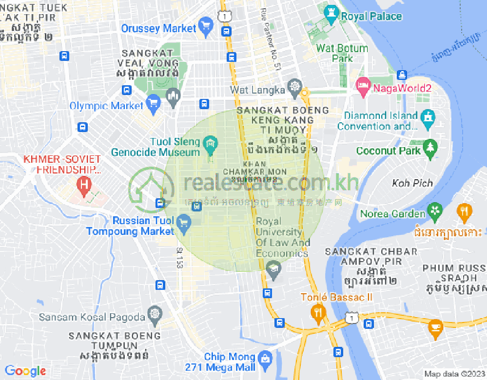 แผนที่ โตนเลบาสัก, จัมการมอน, พนมเปญ