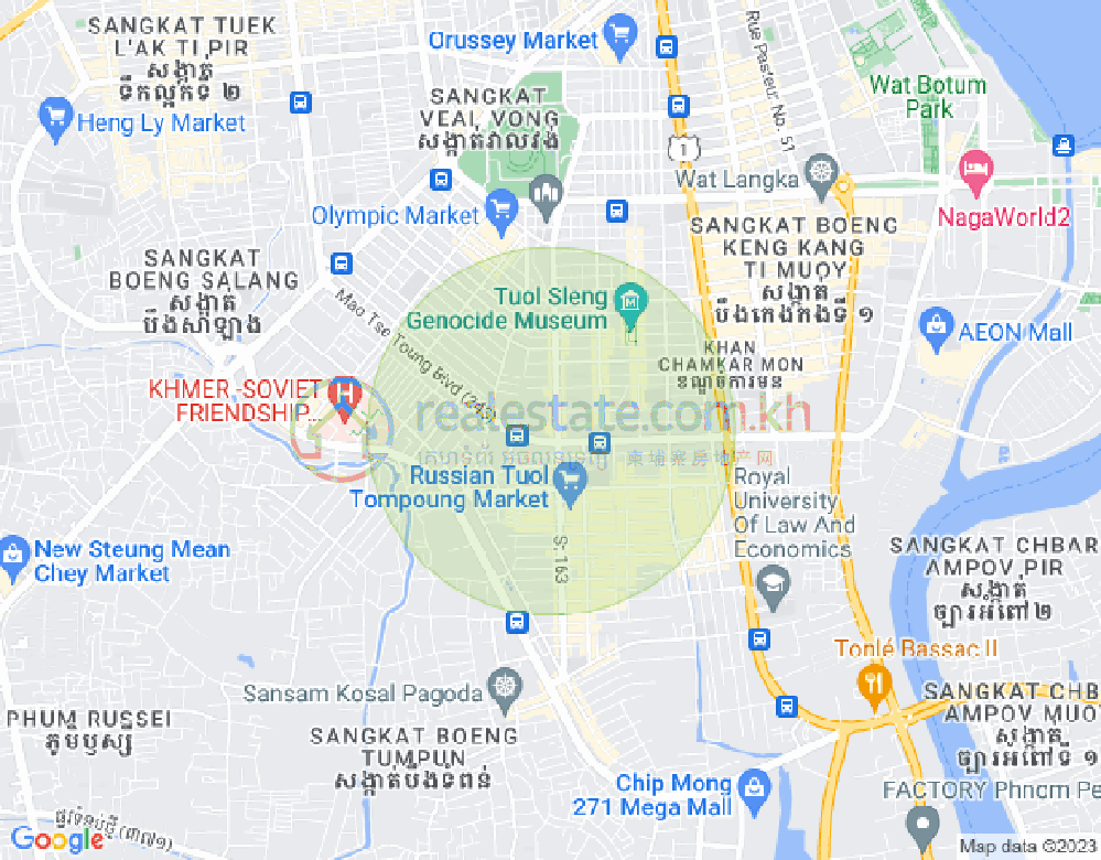 Carte de BKK 2, Boeng Keng Kang, Phnom Penh