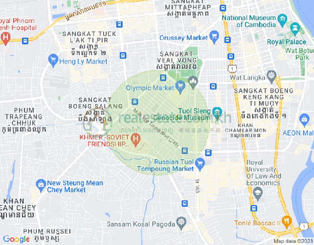แผนที่ ตวลสวายเปรย 1, บึงเกงกอง, พนมเปญ