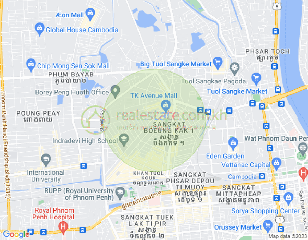 万谷湖1分区, 堆谷区, 金边地图