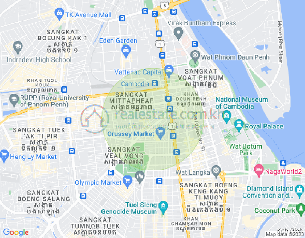 Mapa: Veal Vong, 7 Makara, Phnom Penh