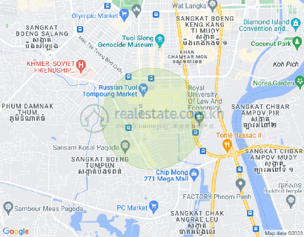 Map of Toul Tum Poung 1, Chamkarmon, Phnom Penh